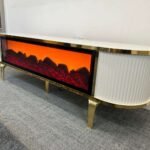 NEW FIRE WHITE AND GOLD TV UNIT