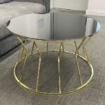 BLACK COFFEE TABLE WITH GOLD LEG