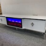 FIRE WHITE AND SILVER TV UNIT