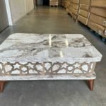 LIGHT GREY MARBLE EFFECT COFFEE TABLE