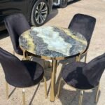 SAND ROUND TABLE GOLD LEG