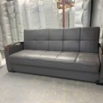 Grey Leather Turkish Sofa Bed