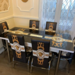Black Gold Turkish Style Dining Table & Chair