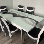 Black Waves Turkish Style Dining Table & Chair