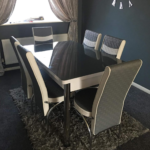 Grey White Turkish Style Dining Table & Chair