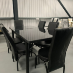Plain Black Turkish Style Dining Table & Chair