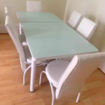 Plain White Turkish Style Dining Table & Chair