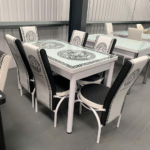 White Versace Turkish Style Dining Table & Chair