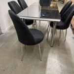 BLACK  TABLE AND BLACK STAR CHAIR