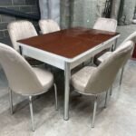 BROWN TABLE AND BROWN CHAIR