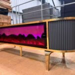 NEW FIRE GREY AND GOLD TV UNIT