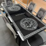 Black Versace Turkish Style Dining Table & Chair